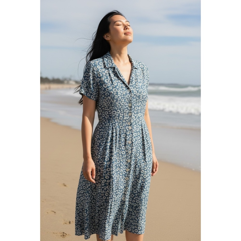Tweeds Floral Midi Summer Dress S 14 Fits M Cottage Core Dress vintage-inspired